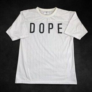 DOPE Jersey Lightweight Mesh Fabric Relaxed Fit Crew Neckline White/Black M XL